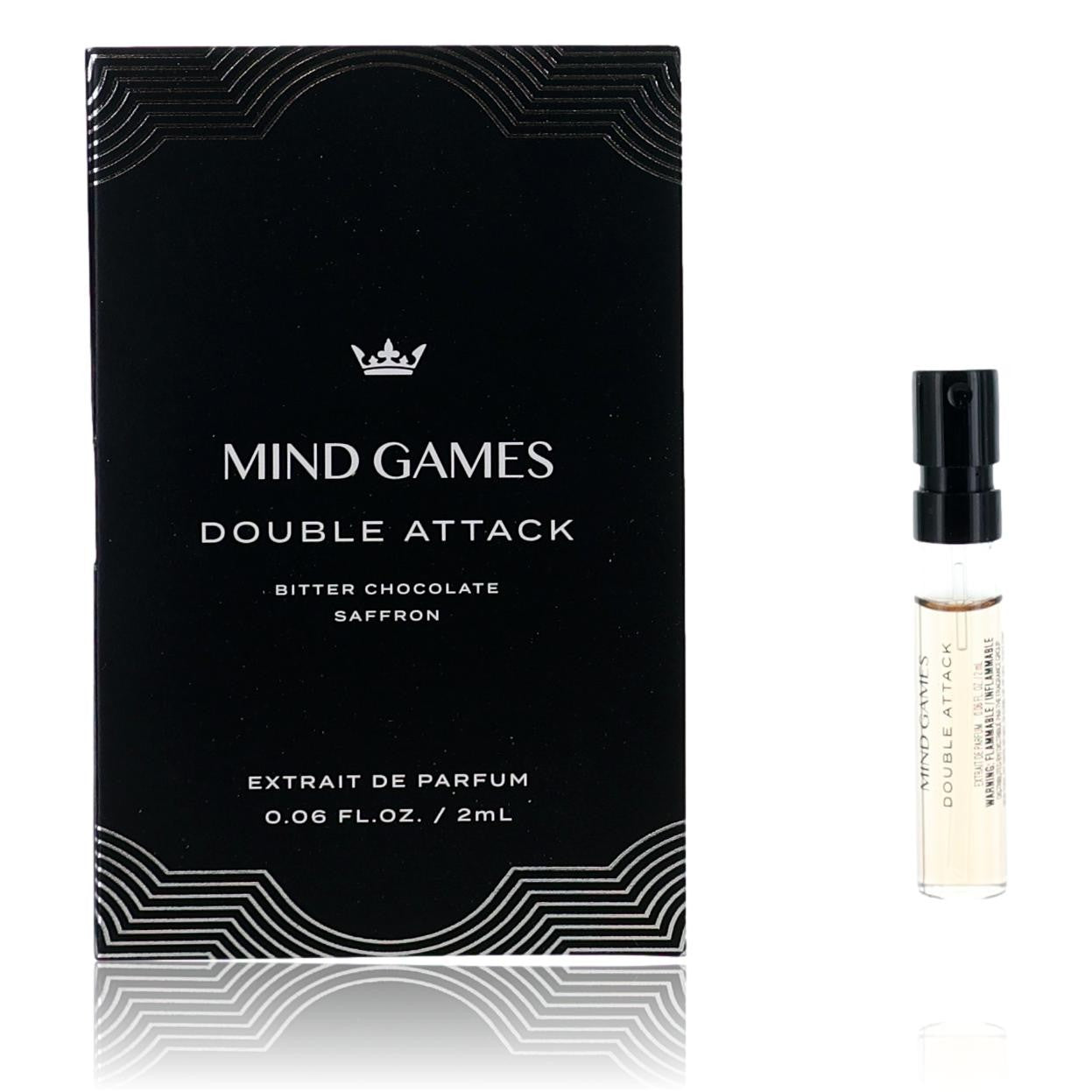 Double Attack by Mind Games, 0.06oz Extrait de Parfum for Unisex Sample