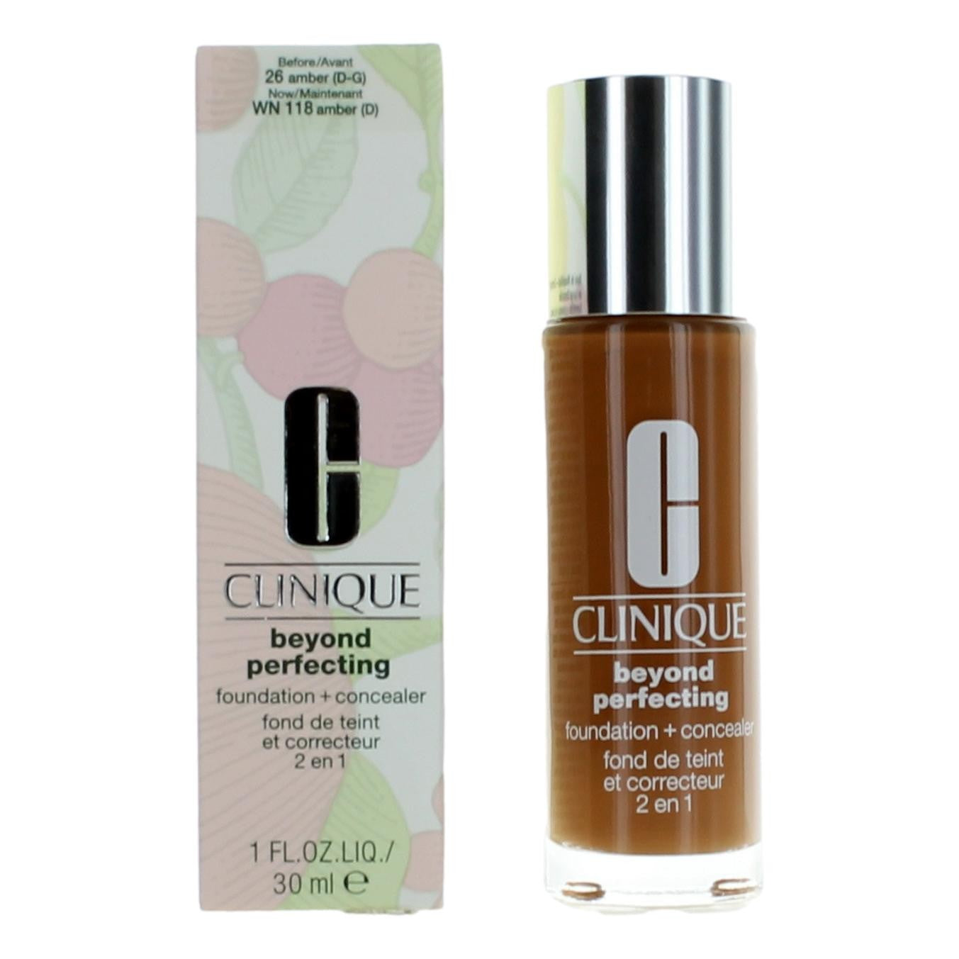 Clinique Beyond Perfecting by Clinique, 1 oz Foundation + Concealer- WN 118 Amber