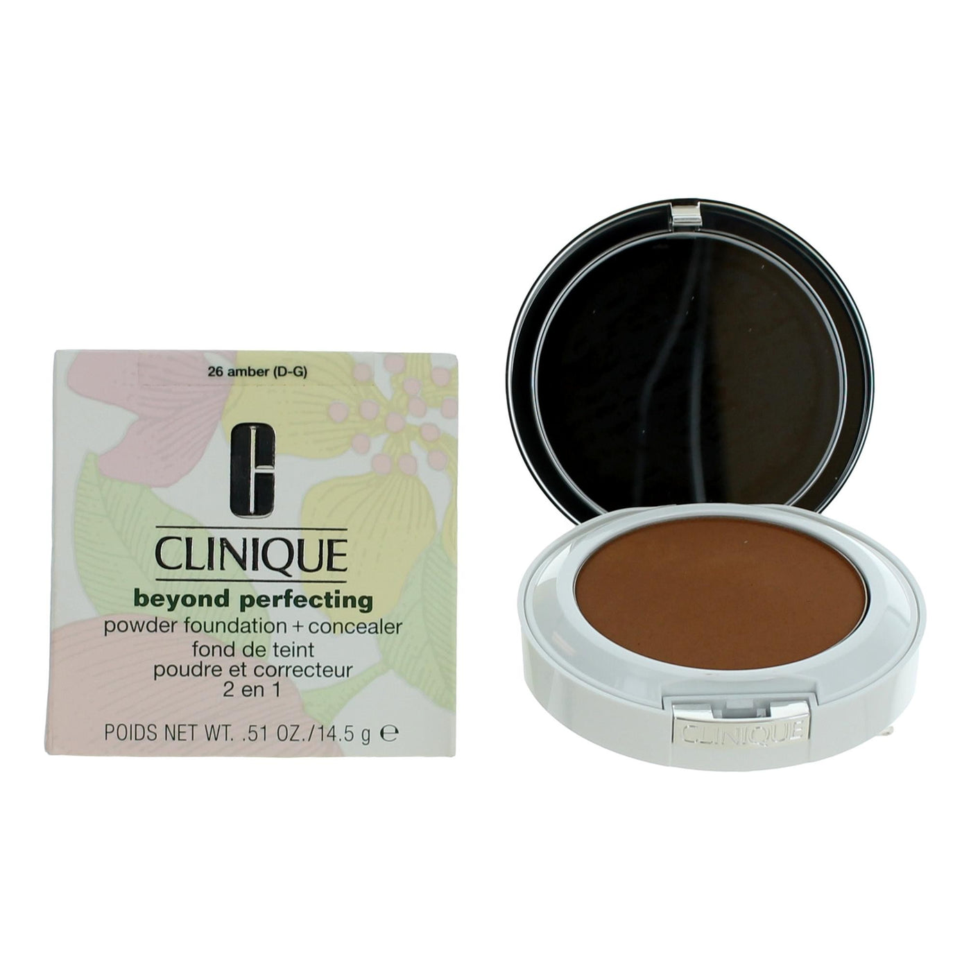 Clinique Beyond Perfecting by Clinique, .51 oz Powder Foundation + Concealer- 26 Amber