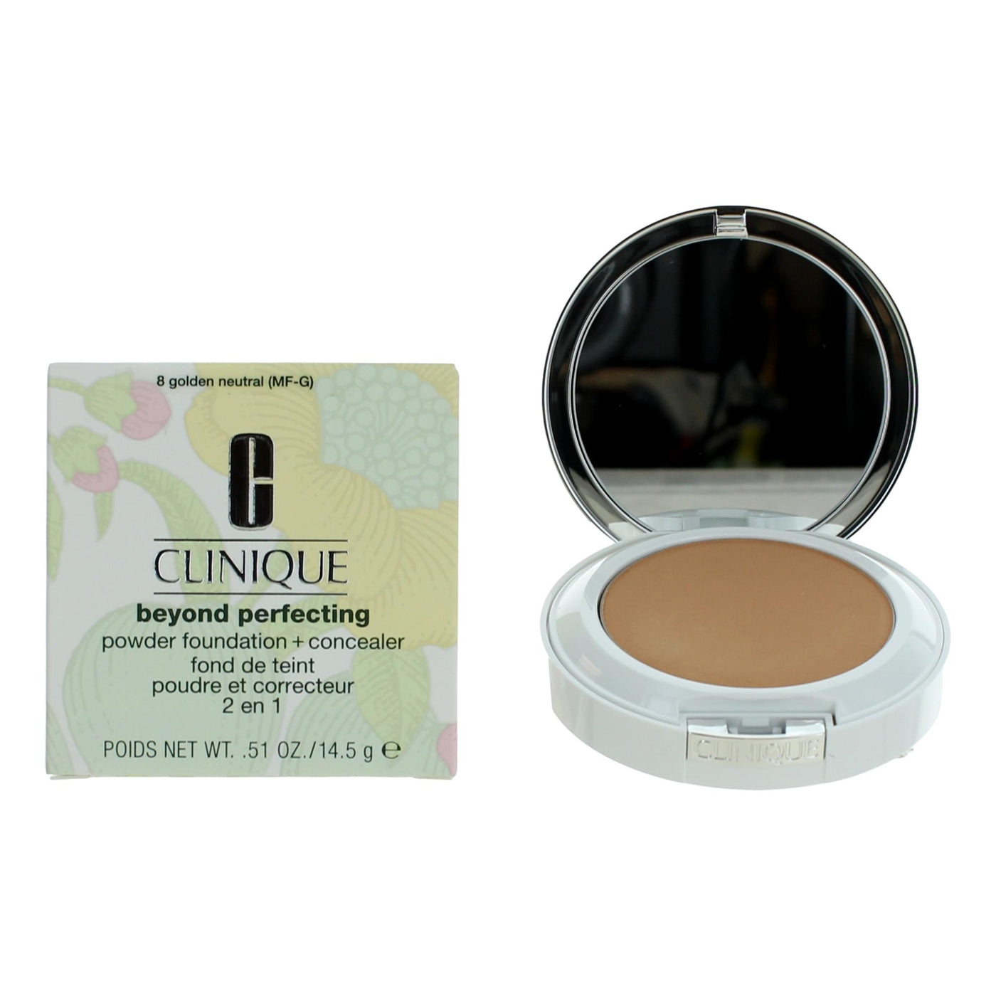 Clinique Beyond Perfecting by Clinique, .51 oz Powder Foundation + Concealer- 8 Golden Neutral