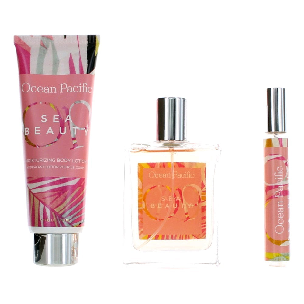 OP Sea Beauty by Ocean Pacific, 3 Piece Gift Set for Women