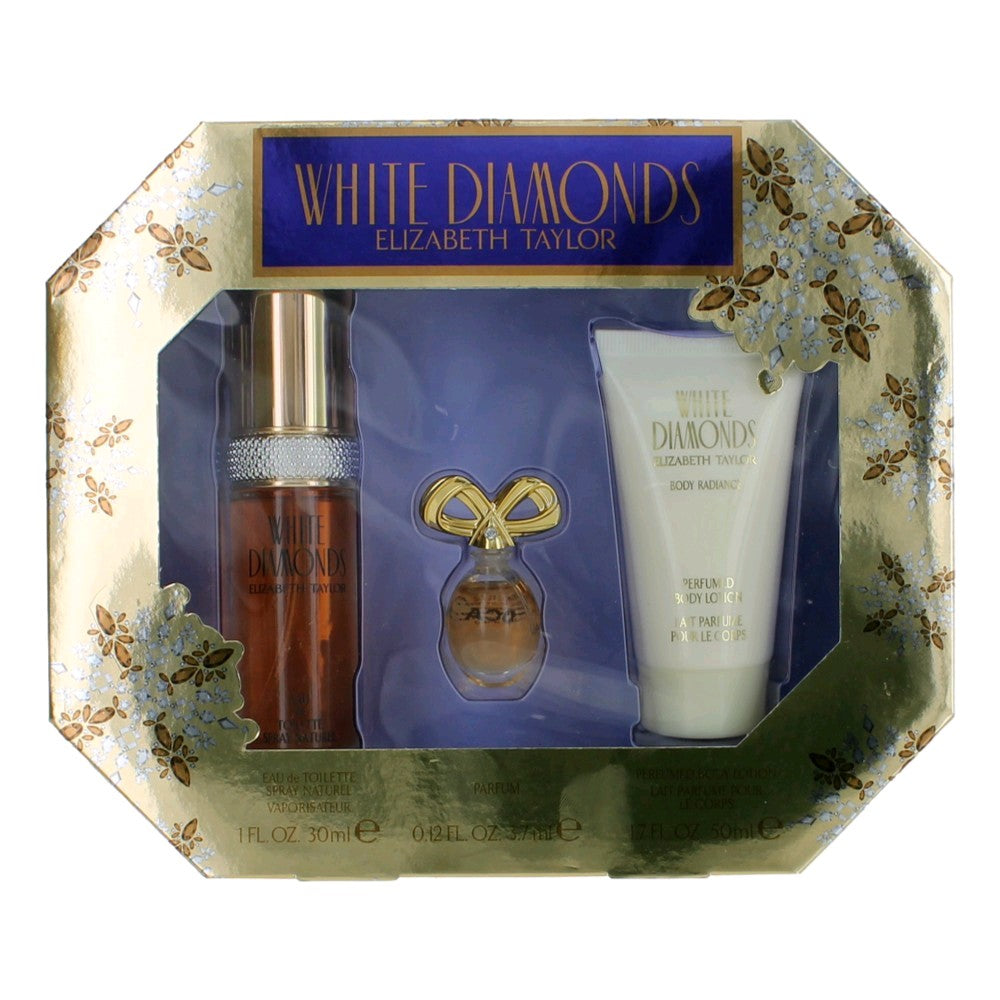 White Diamonds by Elizabeth Taylor, 3 Piece Gift Set for Women