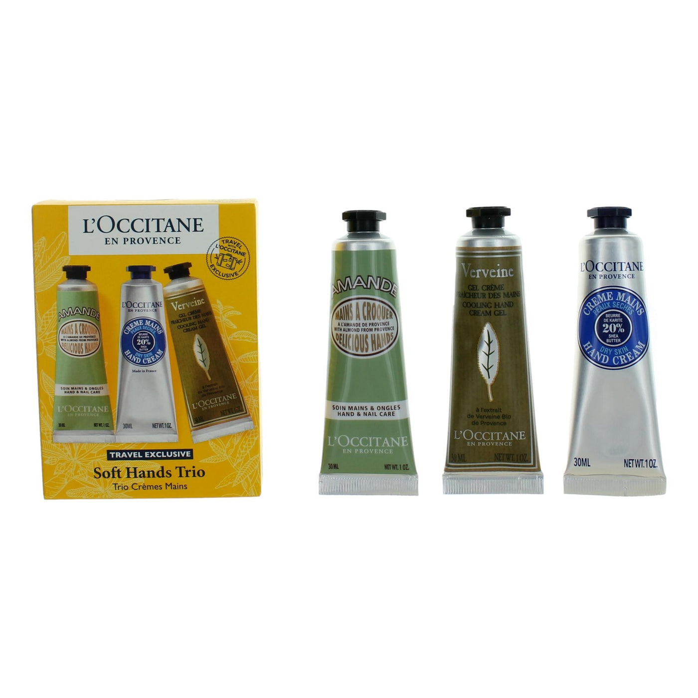 L'Occitane Soft Hands Trio by L'Occitane, 3 Piece Travel Set for Unisex